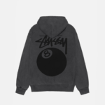 STUSSY 8 BALL HOODIE PIGMENT DYED BLACK