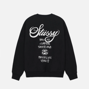 STUSSY WORLD TOUR CREW BLACK