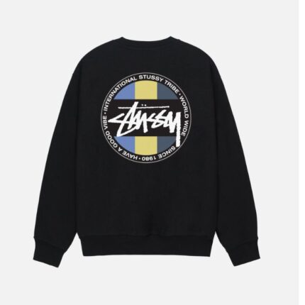 Stussy Classic Crew Dot Black Sweatshirt