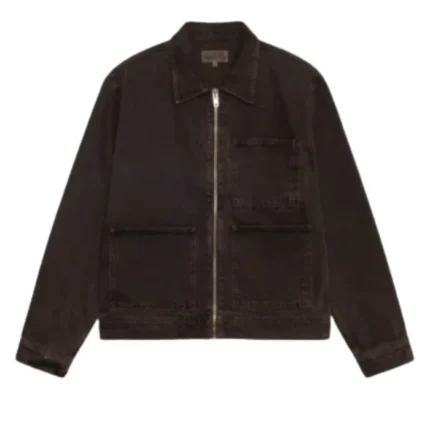 Stussy Zip Up Denim Cozy Brown jacket