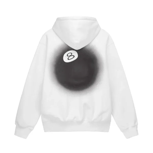 Stussy White 8 Ball Fade Hoodie
