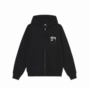 Stussy 8 Ball Zip Black Hoodie