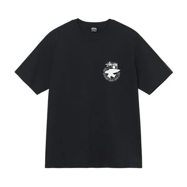 Stussy Beach Roots Pigment Dyed Black T-Shirt
