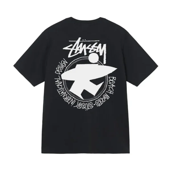 Stussy Beach Roots Pigment Dyed Black T-Shirt