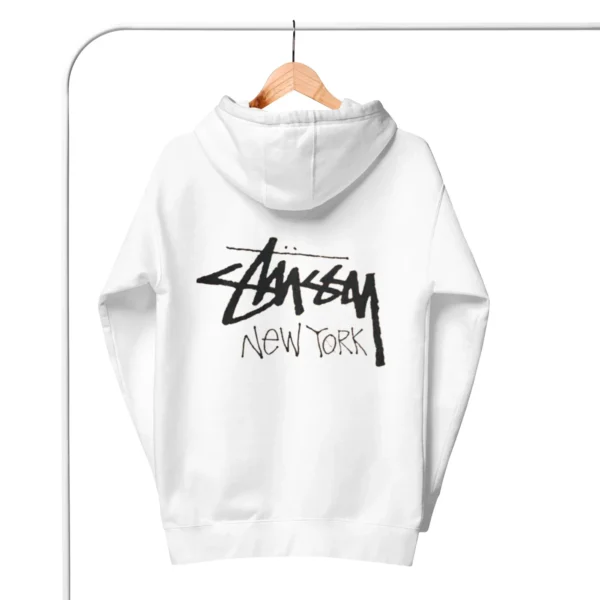 Unisex Stussy White New York Hoodie