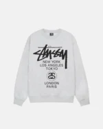 Stussy WORLD TOUR CREW PIGMENT DYED