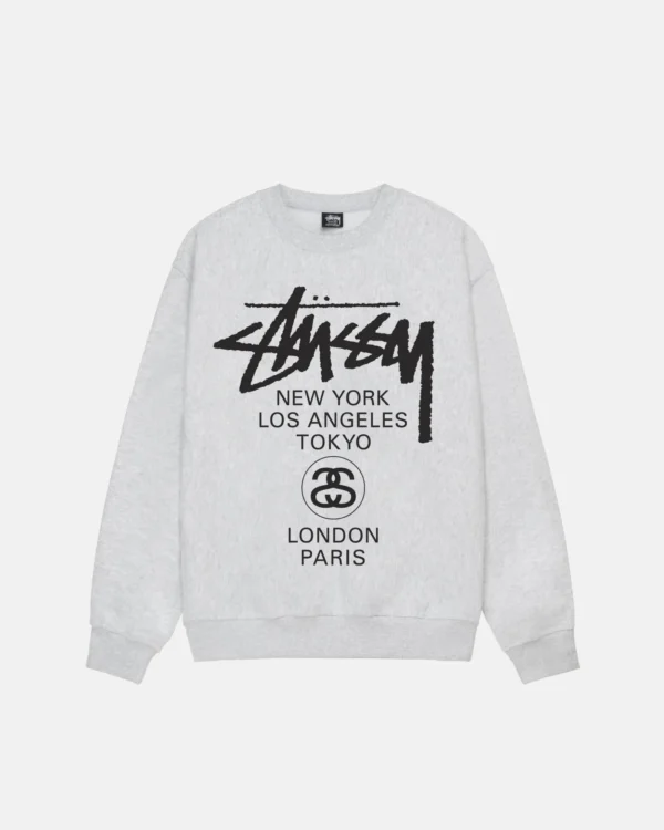 Stussy WORLD TOUR CREW PIGMENT DYED