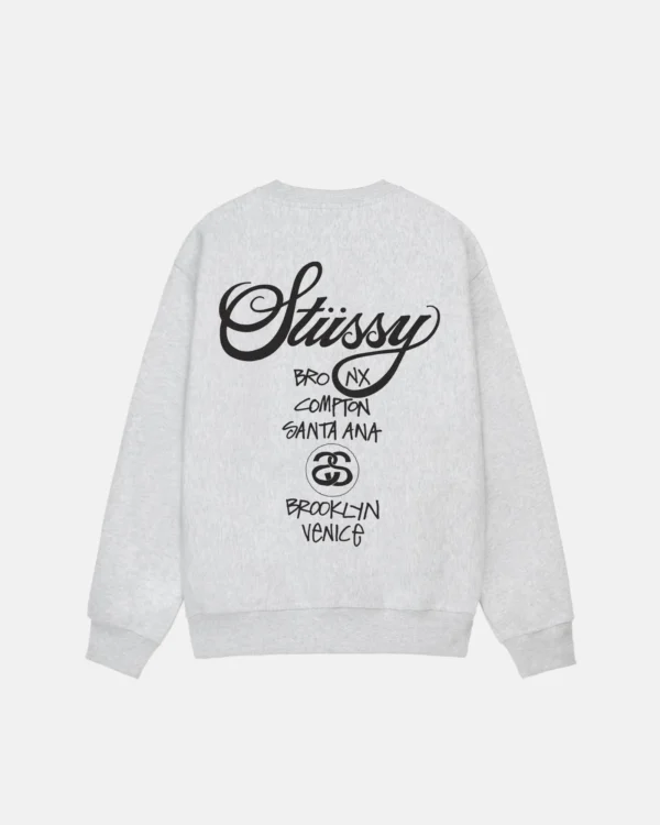 Stussy WORLD TOUR CREW PIGMENT DYED